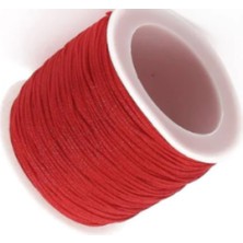 Mabelme Store Paraşüt Ipi, Bileklik-Kolye Örgü Ipi 1 mm 50 Metre Kırmızı