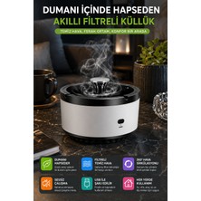 Open City Akıllı Filtreli Küllük USB Şarjlı Duman Emici Masaüstü Koku Azaltıcı Küllük Beyaz Model