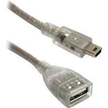 Hsc Bilişim 15706 - USB 5 Pin Male-Usb Female Cable / Ipod Kablosu Mavi̇ Şeffaf 30 cm Powermaster