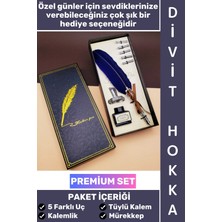 Wintoup #hediye Öğretmen Sevgili Eş Nişanlı Arkadaş Babalar Anneler Günü Okul Yıl Sonu Nostaljik Şık Hediyelik Günlük Anı Not Hatıra Özel Kutulu Mürekkep 5 Farklı Uç Tüylü Kalem Divit Hokka Premium Set