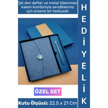 Wintoup #defter Okul Ofis Günlük Not Ajanda Hatıra Anı Tutma Eş Sevgili Anneler Babalar Öğretmenler Günü Dekoratif Çok Şık Mıknatıslı Kutu Hediyelik Çantalı Siyah Deri Defter Tükenmez Kalem Premium Set