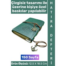 Wintoup #defter Okul Ofis Günlük Not Ajanda Hatıra Anı Tutma Eş Sevgili Anneler Babalar Öğretmenler Günü Çok Şık Dekoratif Hediyelik Pusula Detaylı Çizgisiz Yeşil Deri Defter
