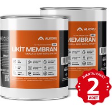 Alkoru 2 Adet 5 kg Zer Sıvı Zift Likit Membran Kauçuk ve Elyaf Katkılı Sıvı Su Yalıtım Malzemesi Avantaj Paket