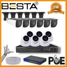 Mabelme Store 5 Mp 6 Iç Mekan 6 Dış Mekan Kameralı Ip Poe Güvenlik Seti