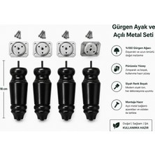 TURKISHRUG KINGDOM 4'lü Doğal Gürgen Ahşap  Torna Ayak 18 Cm- 30 cm Gürgen Koltuk Ayağı Baza Ayağı Tv Ünitesi Ayağı Mobilya Ayağı Koltuk Ayağı