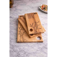 Htd Wood Üçlü Sunumluk ve Kesme Tahtası