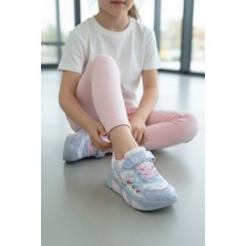 Enoch Kız Çocuk Sevimli Karakter Tasarımlı ve Cırt Cırtlı Işıklı Rahat Spor Ayakkabı