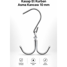 Nzb Kurban Asma Kancası Kasap Et 10 mm Paslanmaz Çelik Güçlü Taşıma Kancası Mezbaha Et Askısı