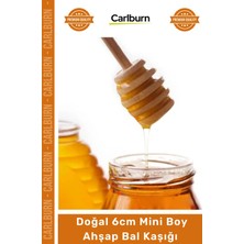 Carlburn #balkaşığı Doğal 6cm Mini Boy Kanallı Damlatmaz Organik Tasarım Mutfak Gereci Ahşap Bal Kaşığı