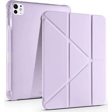 Mabelme Store Mey Ithalat®  iPad Air 13 (2024) Kılıf Kalemlikli Mars Tablet Kılıfı - Lila