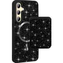 Teleplus Samsung Galaxy S26 Kılıf Taşlı Mozaik Manyetik Şarj Kapak + Taşlı Kartlık