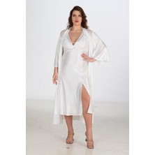 Mabelme Store 2li Ekru Sabahlık Takımı Bigsize 6224