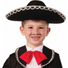 Erdo Ticaret Buğz Gümüş Renk Şeritli Mariachi Latin Şapkası - Çocuk Boy