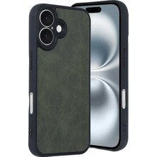 Evolvera Apple Iphone 16 Kılıf Aras Deri Kapak - Koyu Yeşil