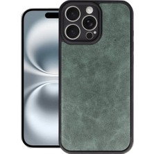 Evolvera Apple Iphone 16 Pro Kılıf Aras Deri Kapak - Koyu Yeşil