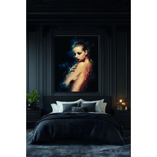 Şehzat Nü Kadın Makyaj Efekt Vücut Dikey Tekli Kanvas Duvar Tablosu Modern Salon Yatak Odası Ofis Cafe