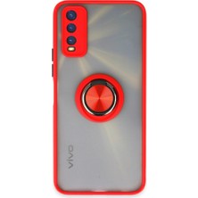 Evolvera Vivo Y11S Kılıf Montreal Yüzüklü Silikon Kapak - Kırmızı