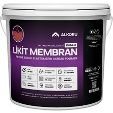 Alkoru 13 kg Kırmızı Kumlu Likit Membran Renkli Reçine Esaslı Sıvı Su Yalıtım Malzemesi
