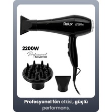 Relux RHD2200 Saç Kurutma Makinesi 2200 W Profesyonel Ac Motor, Vigo Başlık