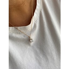 Owentis Çelik Rose Gold Pırlanta Kesim Aurora Kolye -Kararma Yapmaz-