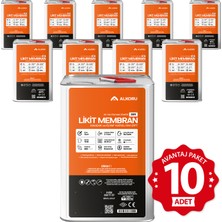 Alkoru 10 Adet 15 kg Zer Sıvı Zift Likit Membran Kauçuk ve Elyaf Katkılı Sıvı Su Yalıtım Malzemesi Avantaj Paket