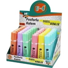 Zersan U-4 Fosforlu Kalem Pastel (U4-1075) 36’lı Stand