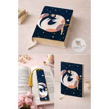 Renkli İzler Atölyesi Kitap Kılıfı ve Metal Ayraç(Yıldızlı Kedi)