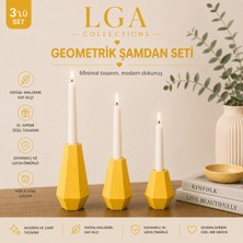 Lga El Yapımı Geometrik Şamdan Mumluk 3lü Set