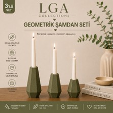 Lga El Yapımı Geometrik Şamdan Mumluk 3lü Set