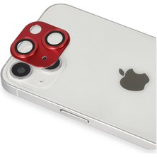 Eco Port Apple Iphone 13 Pers Alüminyum Kamera Lens - Kırmızı