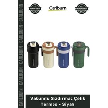 Carlburn #termos Paslanmaz Çift Katmanlı Vakumlu Sızdırmaz Isı Muhafazalı Dayanıklı Çelik Termos Siyah