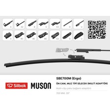 Silbak Semeglbl Silecek Süpürgesi [ Muz Tipi 700MM Multi Adaptörlü Ergonomik ]