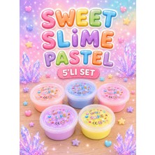 Lina Sweet Slime Pastel 5’li Set – Parlak Şeffaf Yumuşak Esnek Slime Oyuncak