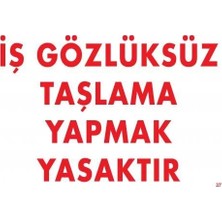 TeknoKapsül Iş Gözlüksüz Taşlama Yapmak Yasaktır Uyarı Levhası 25X35 Kod:37