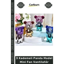 Carlburn #vantilatör Şık Taşınabilir Sessiz USB Şarjlı Masaüstü 3 Kademeli Panda Model Mini Fan Vantilatör