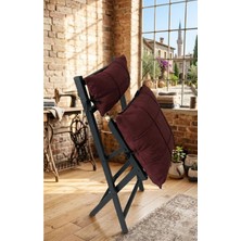 Sofmina Minderli Balkon Bahçe Mutfak Bistro Set Katlanır 4+1 Masa-Sandalye