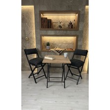Sofmina Balkon Bahçe Mutfak 3'lü Bistro Set Katlanır 2 Sandalye 1 Masa