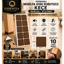 ESBH Yapışkanlı Mobilya Ayak Koruyucu Keçe 40X40 mm 10'lu Paket – Kaydırmaz Zemin Çizmez Keçesi