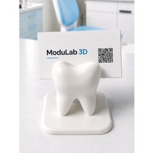 ModuLab 3D 3D Diş Şeklinde Kartvizitlik Masaüstü Kart Tutucu Dekoratif Diş Hekimi Standı