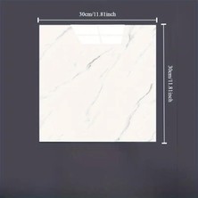 TeknoKapsül Beyaz Mermer Desenli̇ Alümi̇nyum Plasti̇k Duvar Sti̇cker (30*30)