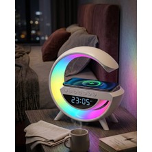 TeknoKapsül Rgb Işıklı Kablosuz Şarjlı Bluetooth Hoparlör Saat Alarm Özellikli -