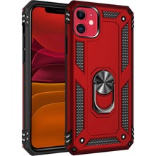 TeknoKapsül Iphone 11 Kılıf Sofya Yüzüklü Silikon Kapak - Kırmızı