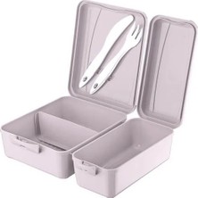 TeknoKapsül 3 Bölmeli Çatal Bıçaklı Beslenme Kabı - Diyet Kabı