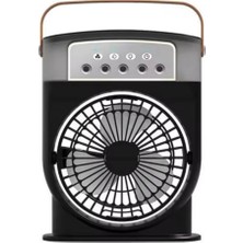 TeknoKapsül Şarjlı 600 ml Su Hazneli Taşınabilir Masaüstü Vanilatör Güçlü Fan 2000 Mah Pil Siyah