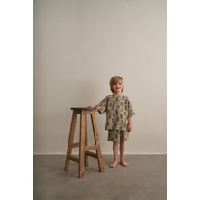 Oh la la Koala For Little Ones Vizon Boho Bloom Serisi Waffle Şortlu Takım