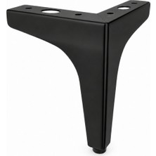 Nzb Mat Siyah Metal 13 cm Mobilya Köşe Ayağı Dayanıklı Modern Tasarım Koltuk Sehpa Mobilya