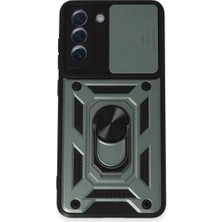 TeknoKapsül Galaxy S21 Fe Kılıf Pars Lens Yüzüklü - Yeşil