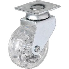 TeknoKapsül Hts 325 - 50X20 mm Şeffaf Makaralı Tablalı Teker 4 Adet