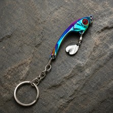 Megsaydin Mini Metal Jig Anahtarlık – Rainbow Spinner Tasarım