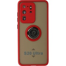 TeknoKapsül Galaxy S20 Kılıf Montreal Yüzüklü Kapak - Kırmızı